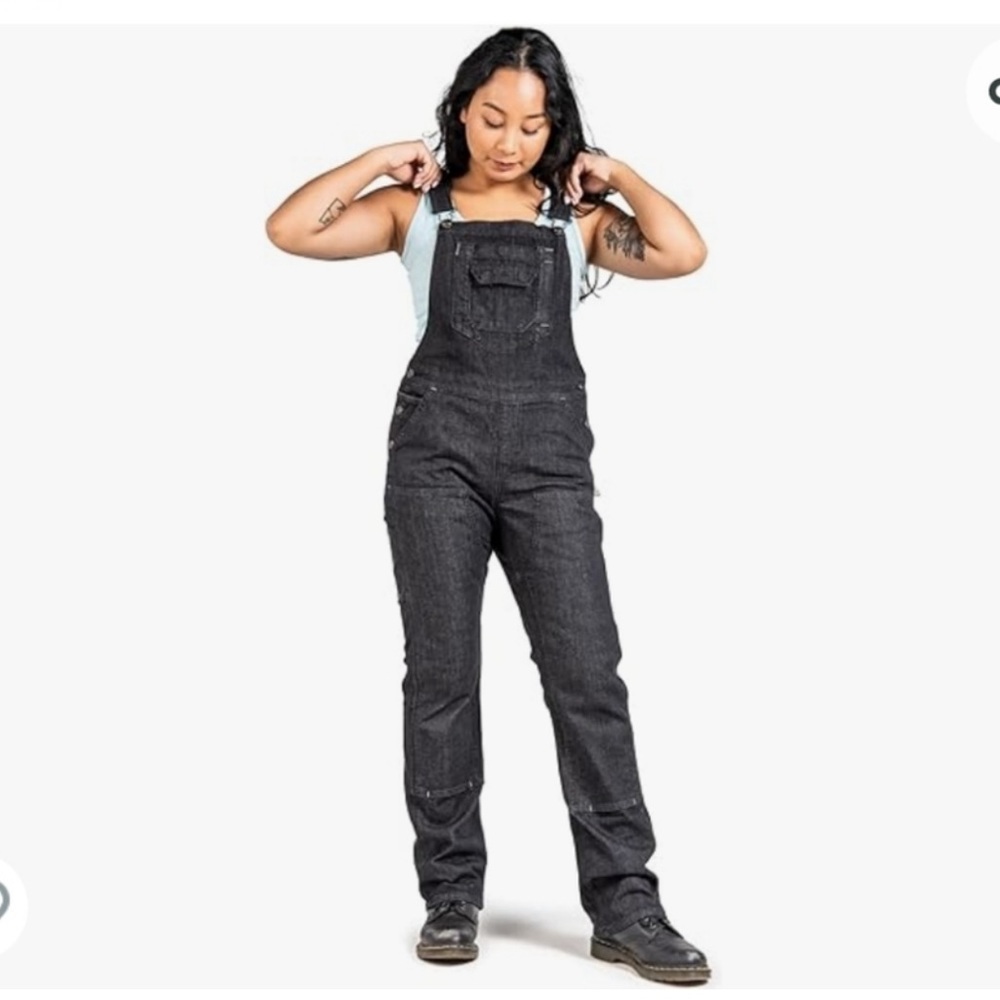 Women’s Black Denim Overalls with Adjustable Straps
